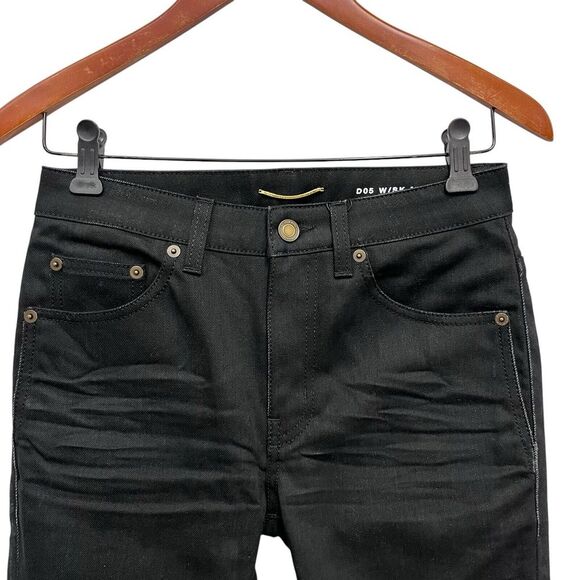 Saint Laurent YSL NEW Women's Sz 25 Black Skinny Denim Stretch Jeans D05 W/SK-MW - Picture 1 of 11